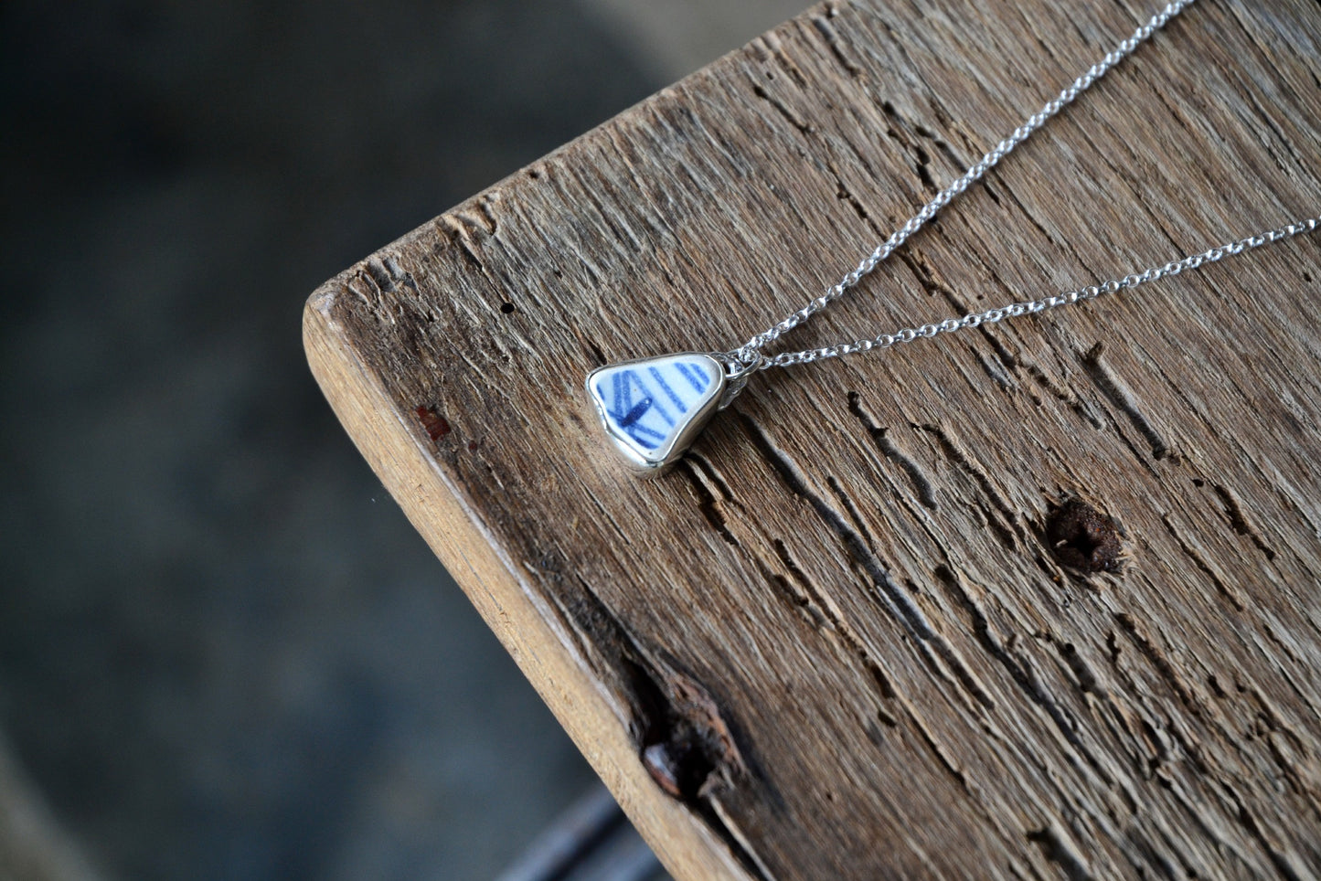 Blue & White Pottery Necklace