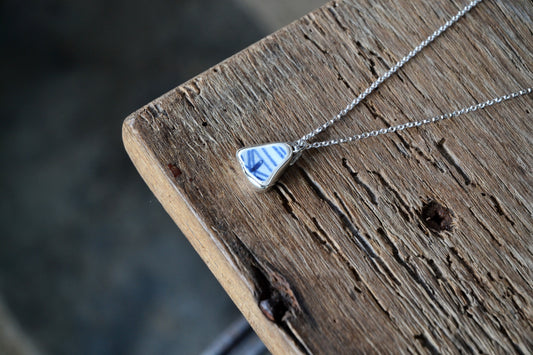 Blue & White Pottery Necklace