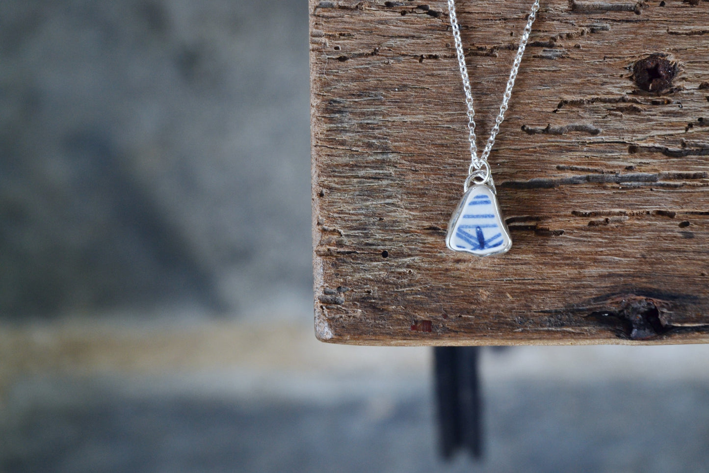 Blue & White Pottery Necklace