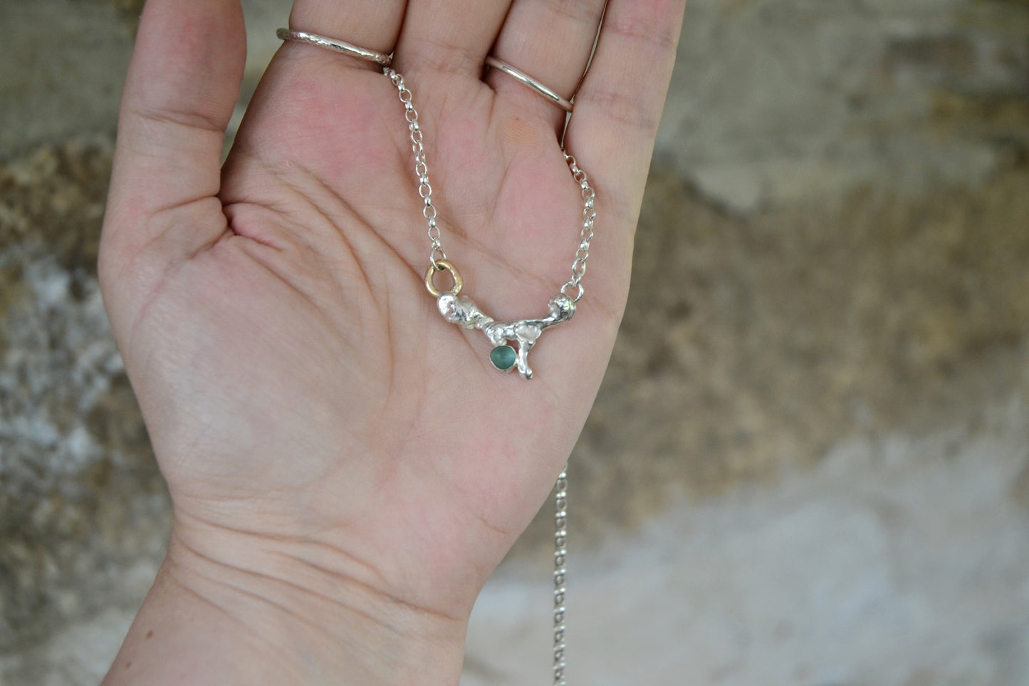 Aquamarine Sea Glass Necklace