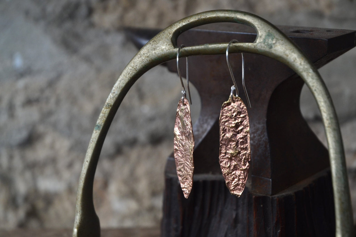 Molten Brass & Silver Earrings - SeaMaid
