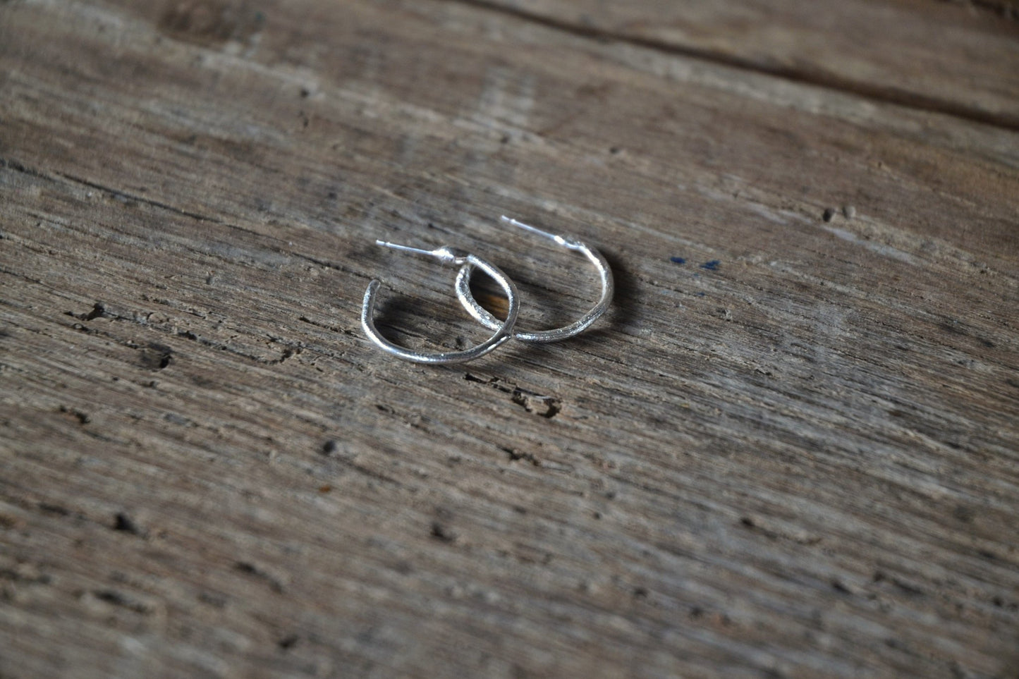 Molten Silver Hoop Earrings - SeaMaid