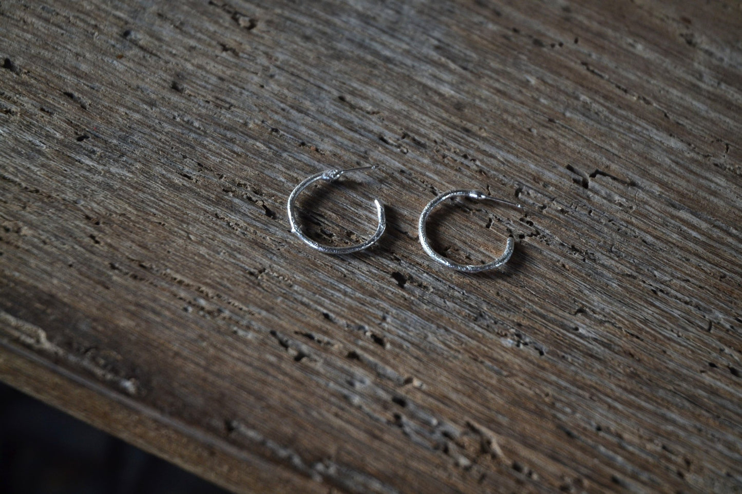 Molten Silver Hoop Earrings - SeaMaid