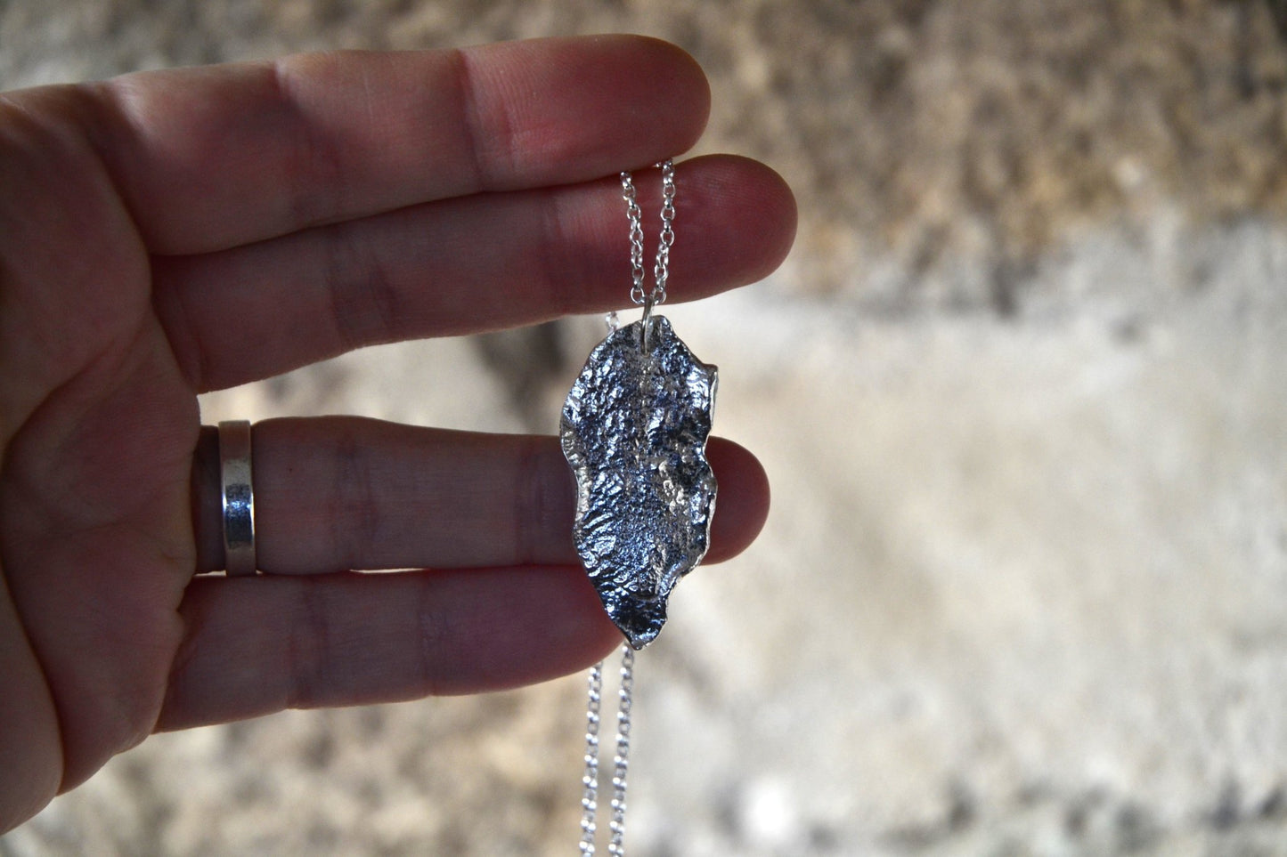 Molten Silver Leaf Necklace - SeaMaid
