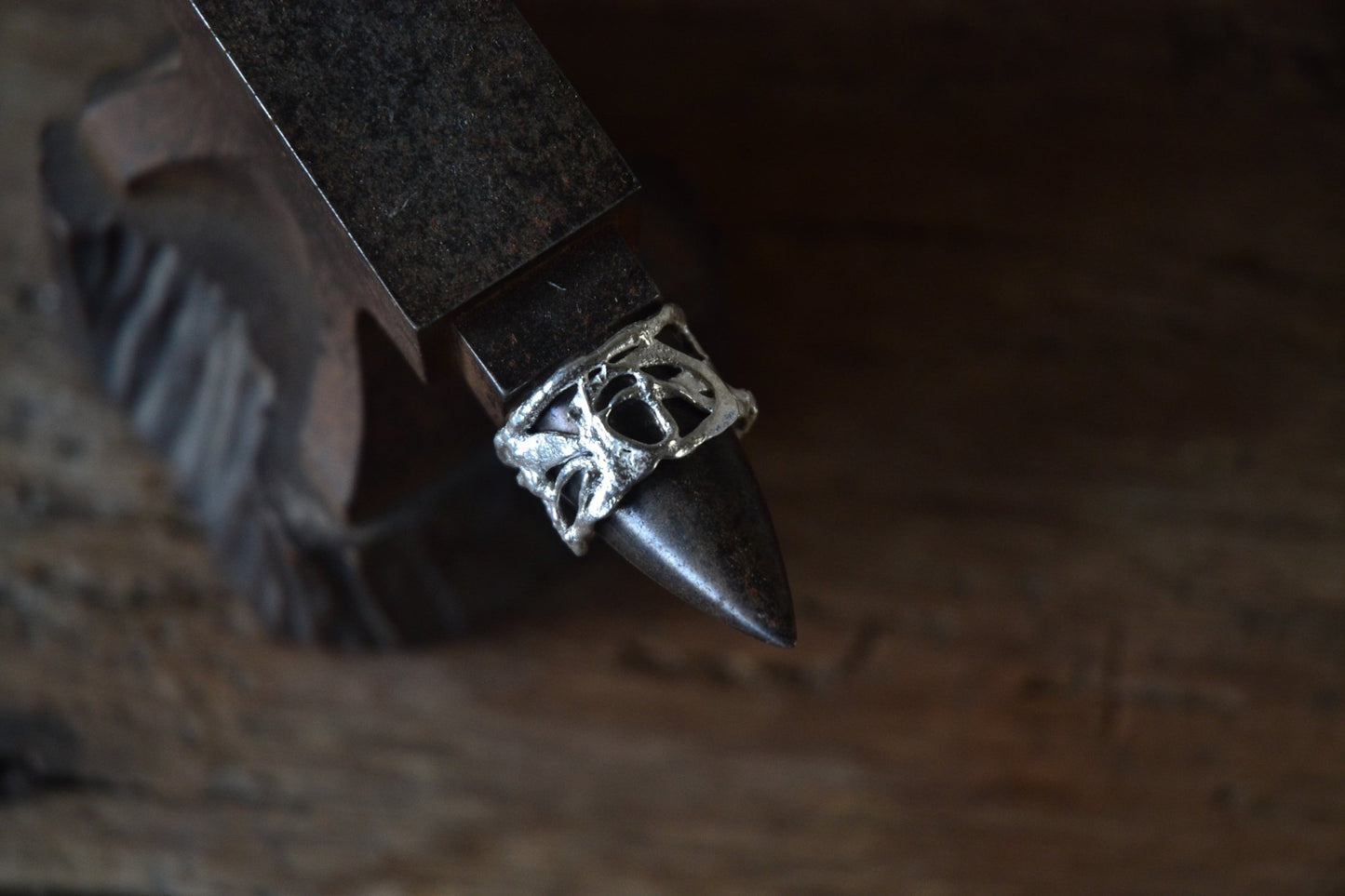 Molten Sterling Silver Ring - Size S - SeaMaid