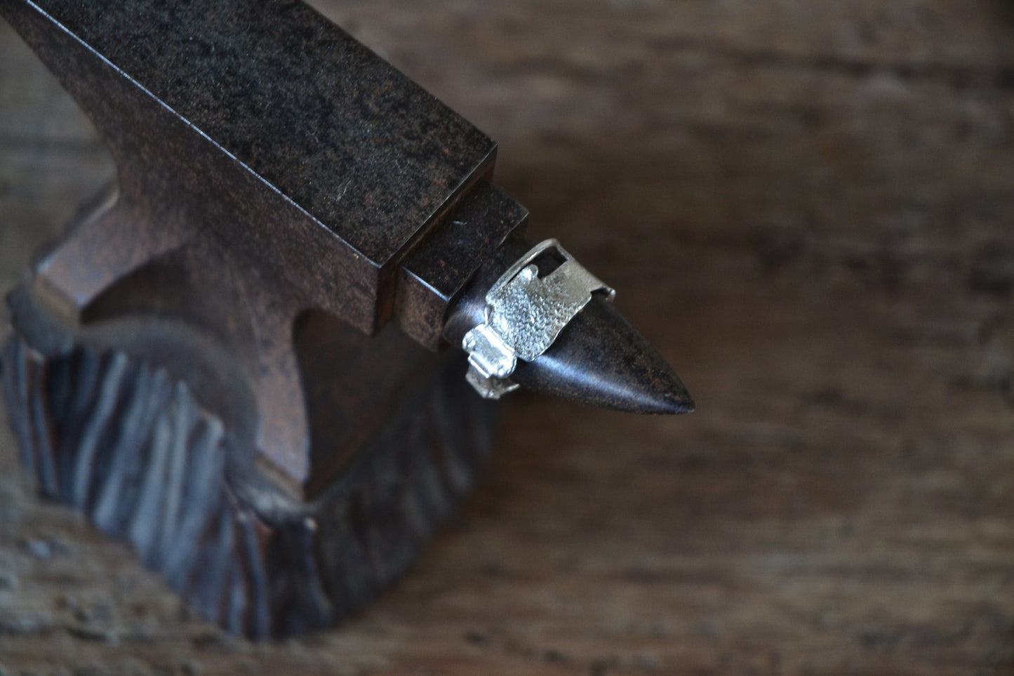 Molten Sterling Silver Ring - Size T - SeaMaid