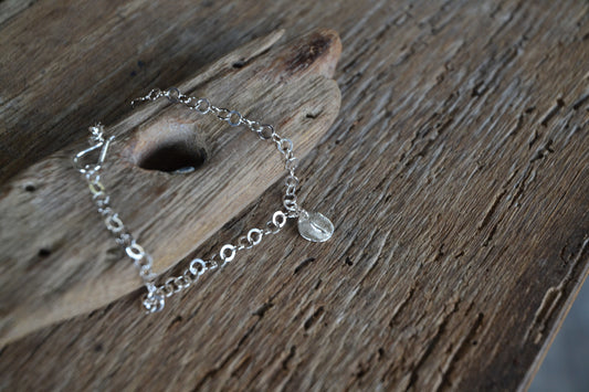 Silver Bracelet & Molten Silver Charm