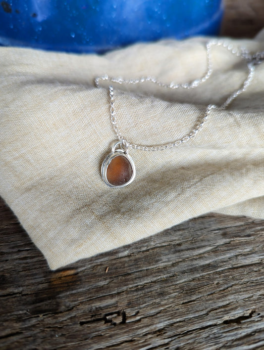 Amber Sea Glass Necklace