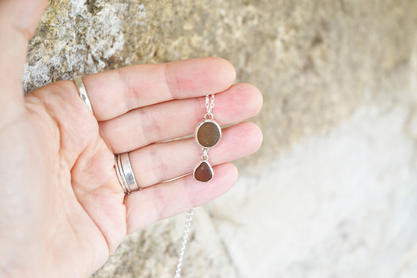 Double Sea Glass Necklace