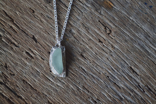 Aquamarine Sea Glass Necklace