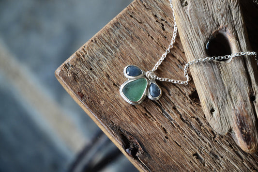 Sapphire & Sea Glass Necklace