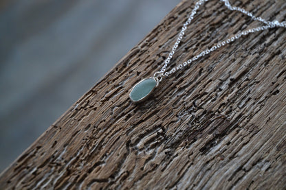 Aquamarine Sea Glass Necklace