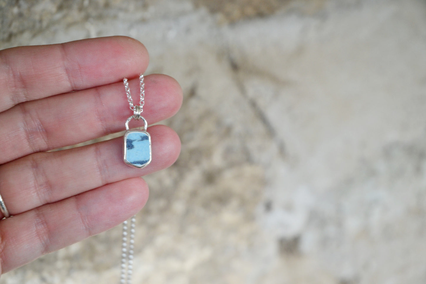 Blue Sea Pottery Necklace