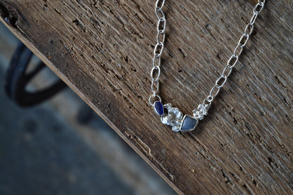 Sea Glass & Sapphire Necklace