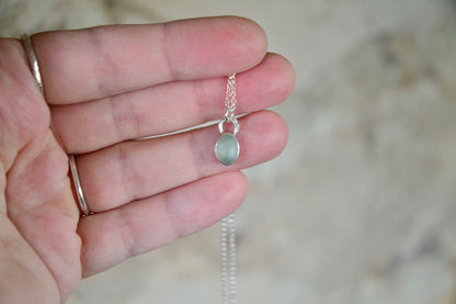 Seafoam Blue Sea Glass Necklace