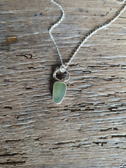 Sage Sea Glass Necklace