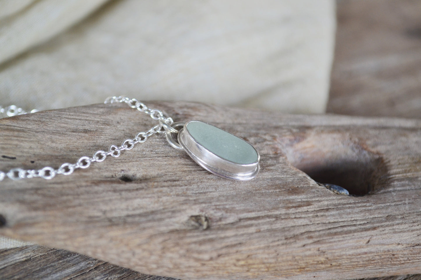 Seafoam Sea Glass Necklace