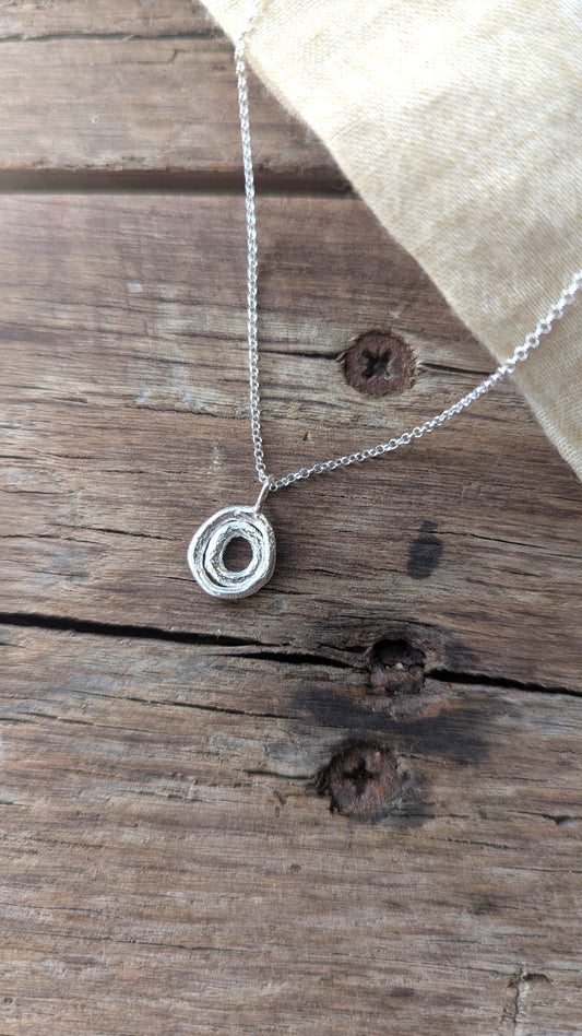 Molten Silver Duo Necklace