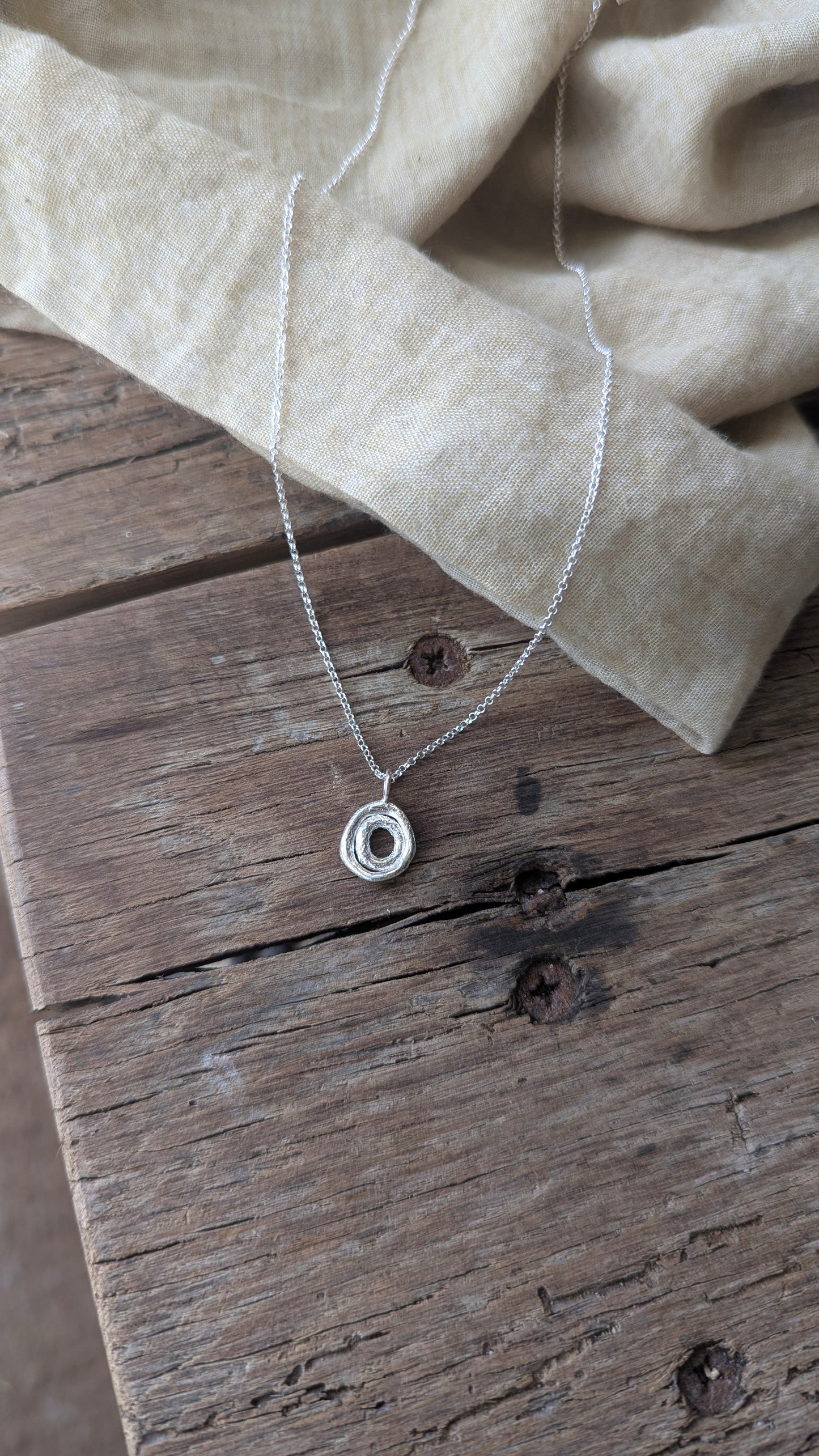 Molten Silver Duo Necklace