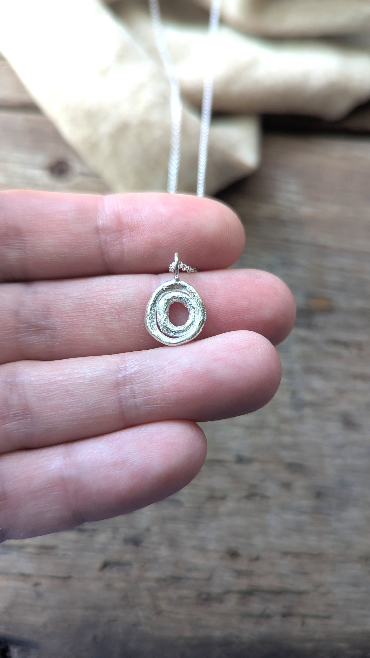 Molten Silver Duo Necklace