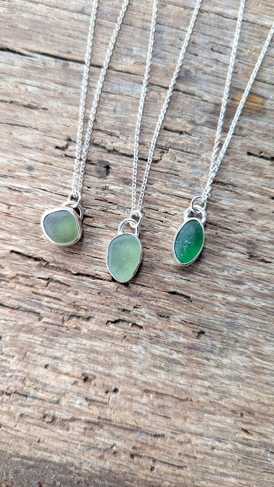 Green Sea Glass Necklace