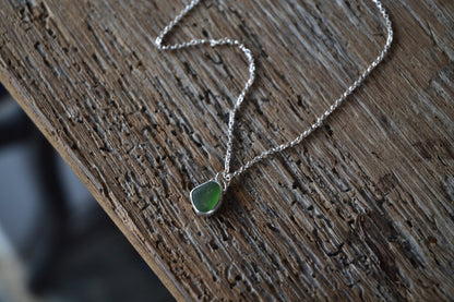 Kelly Green Sea Glass Necklace