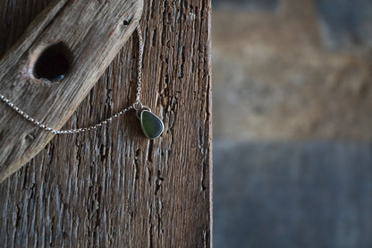 Forest Green Sea Glass Necklace