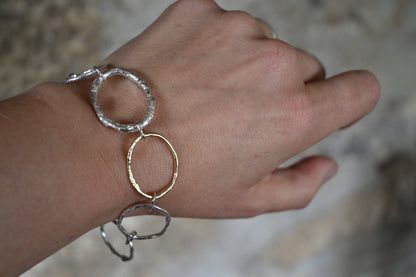 Molten Ring Bracelet - Silver & Gold