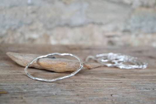 Molten Silver Bangle