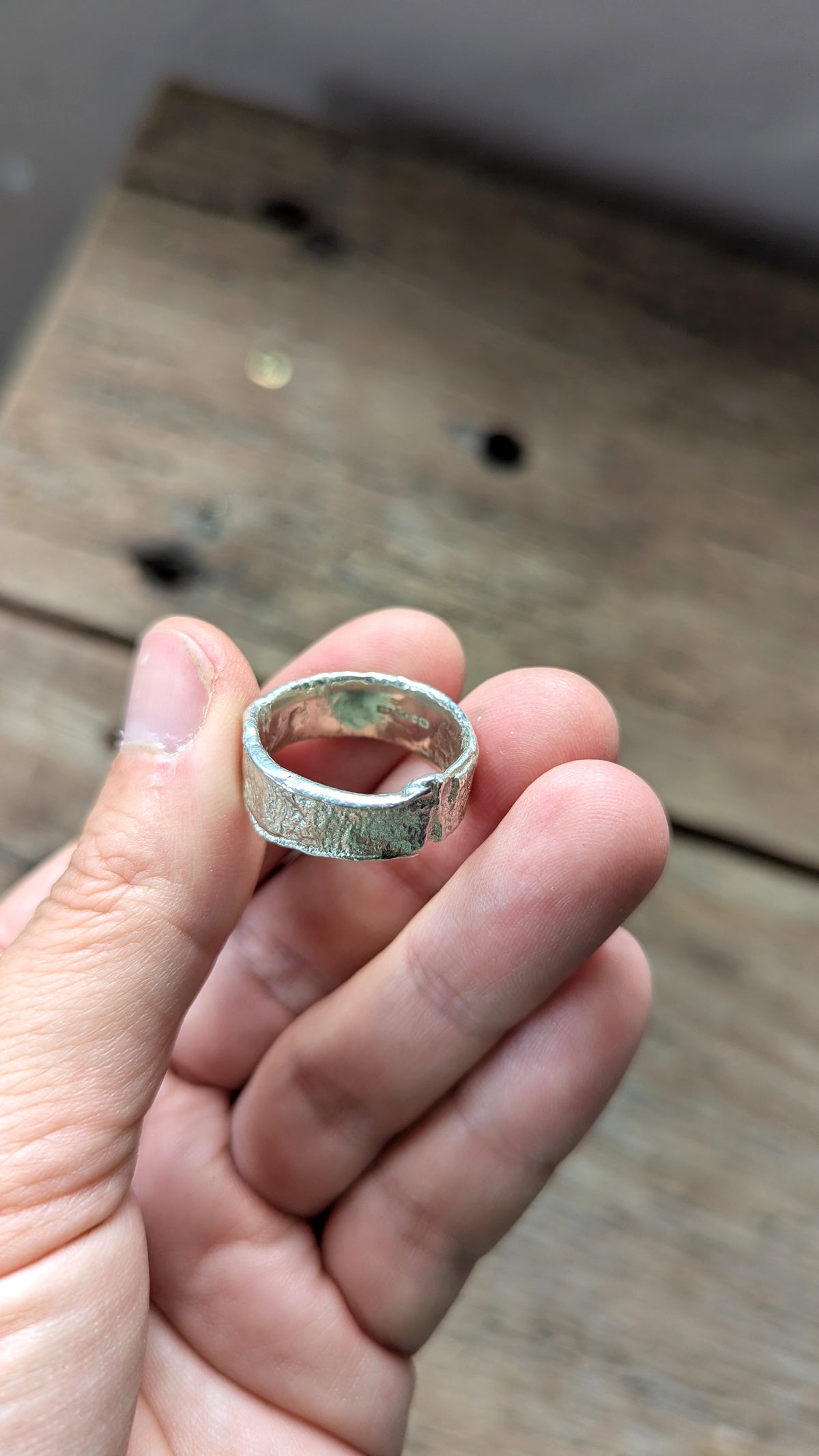 Molten Silver Ring - Size T