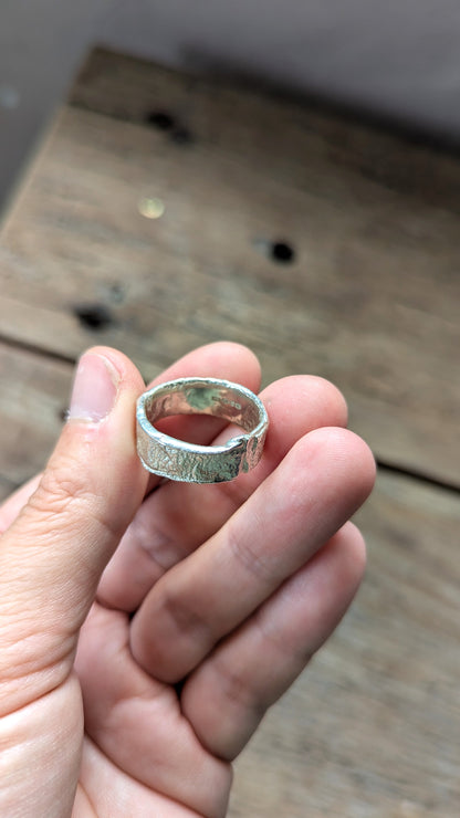 Molten Silver Ring - Size T