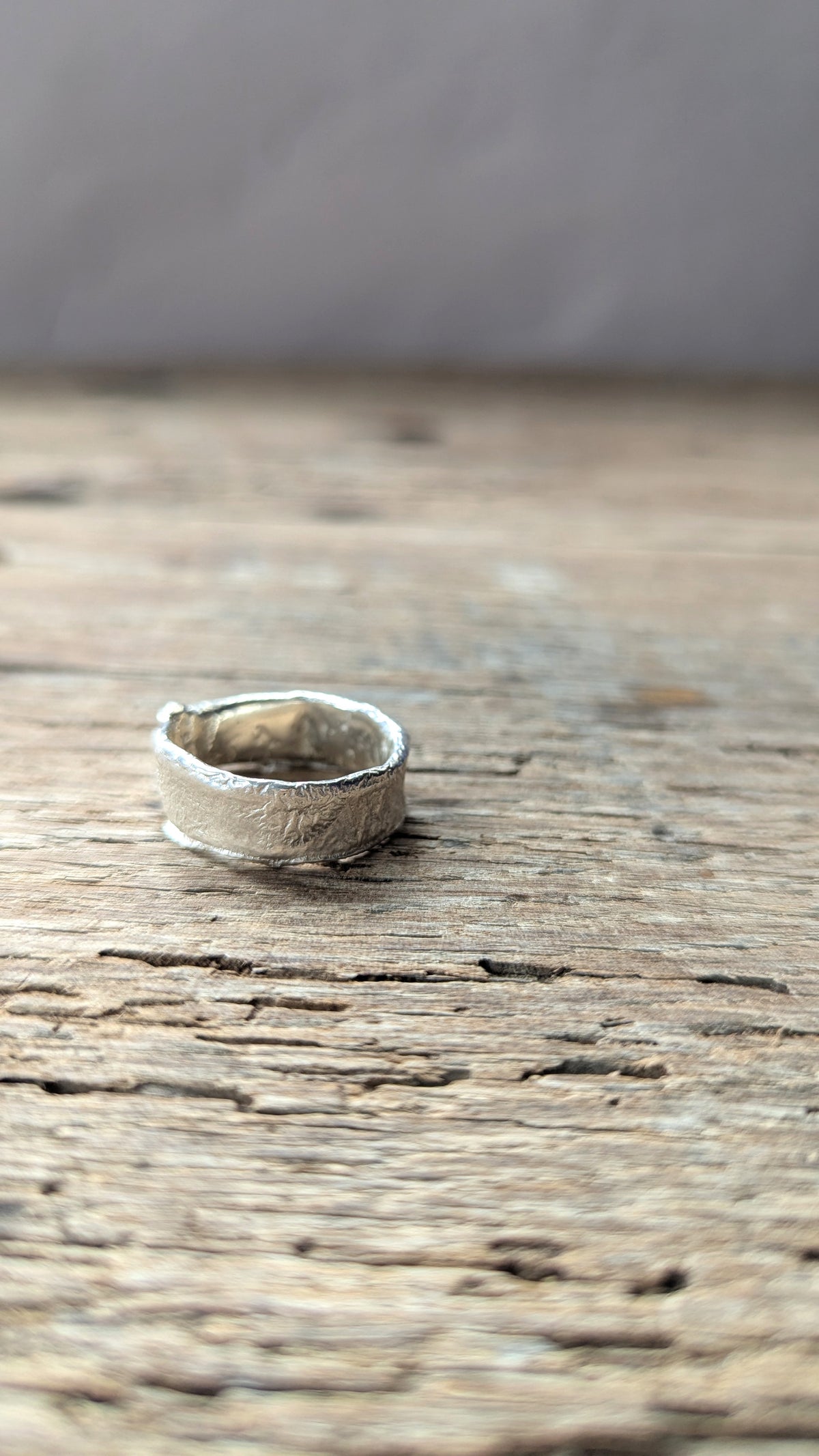 Molten Silver Ring - Size T