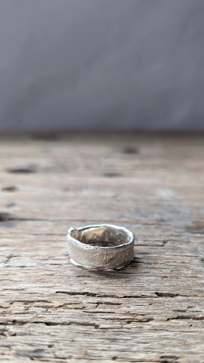 Molten Silver Ring - Size T