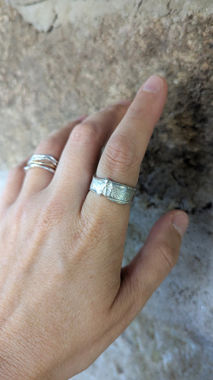 Molten Silver Ring - Size T