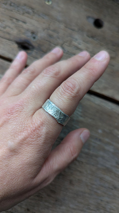 Molten Silver Ring - Size T