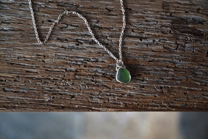 Kelly Green Sea Glass Necklace