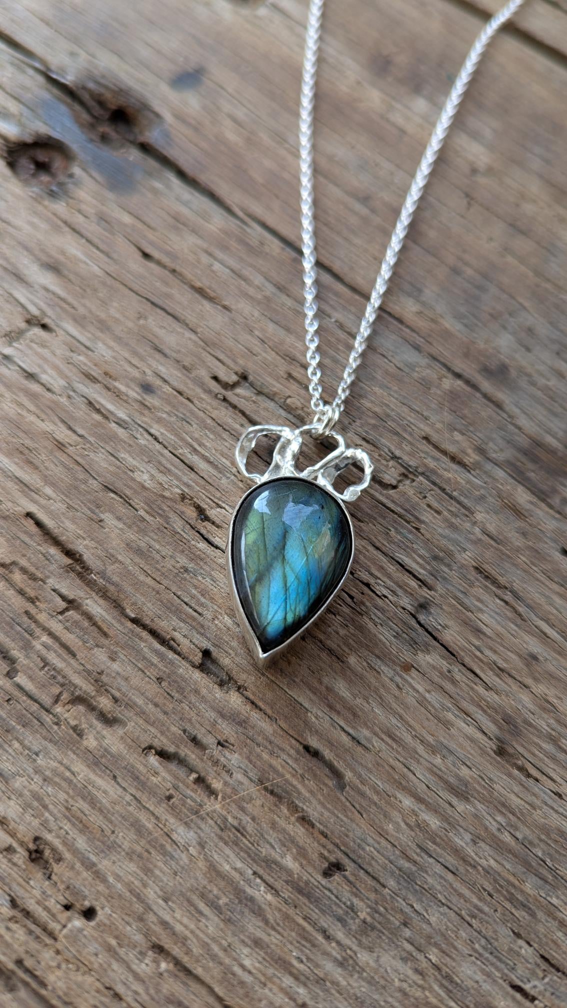 Labradorite & Molten Silver Necklace