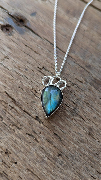 Labradorite & Molten Silver Necklace