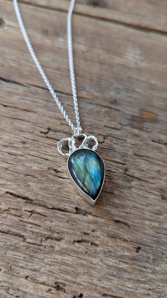 Labradorite & Molten Silver Necklace