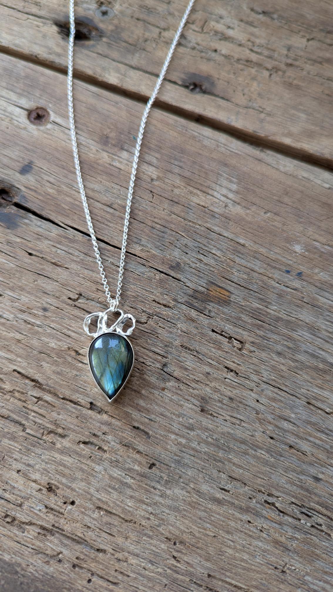 Labradorite & Molten Silver Necklace