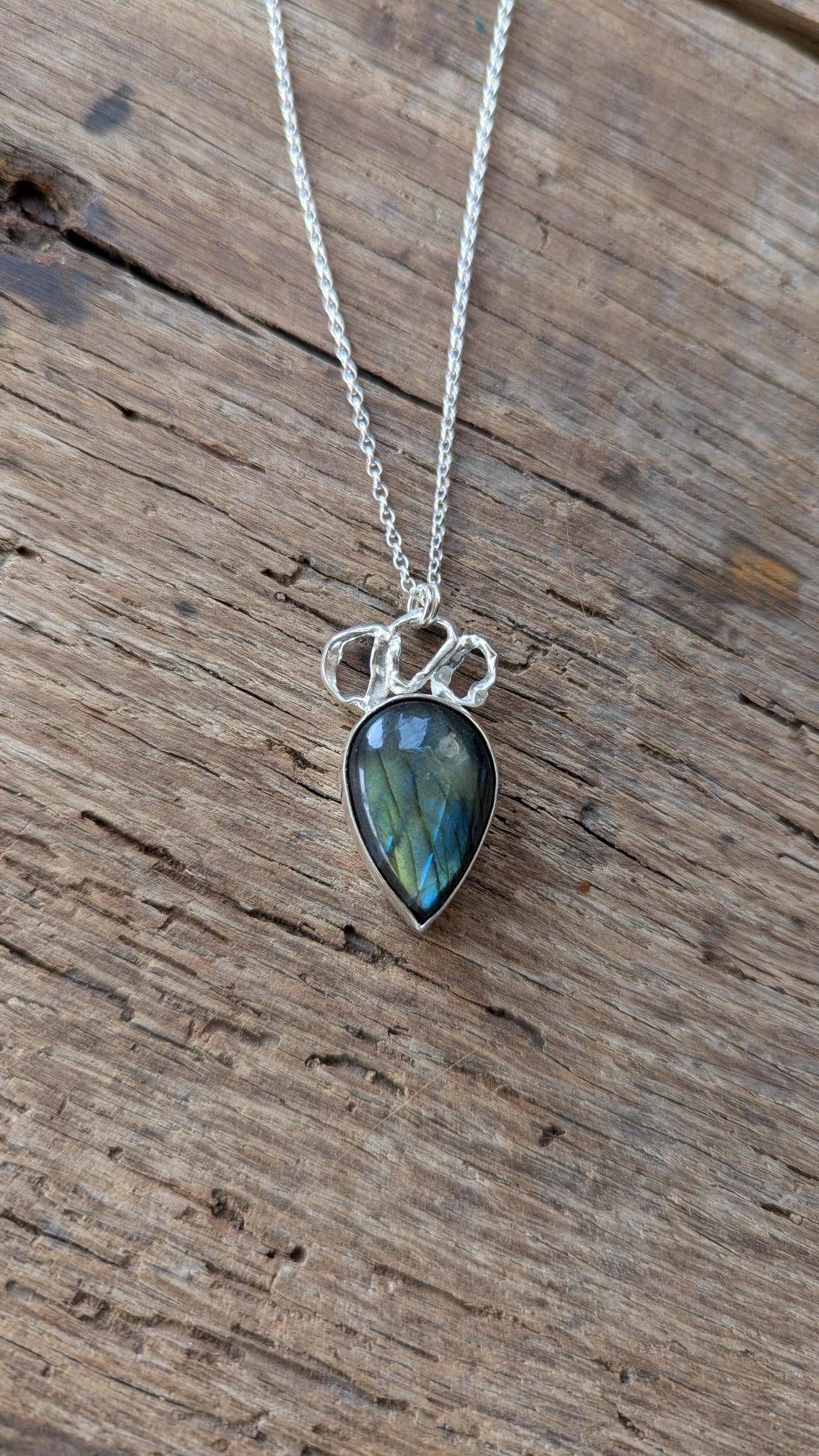 Labradorite & Molten Silver Necklace