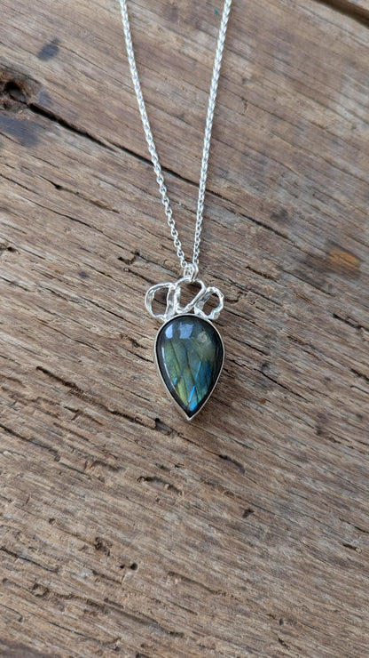 Labradorite & Molten Silver Necklace