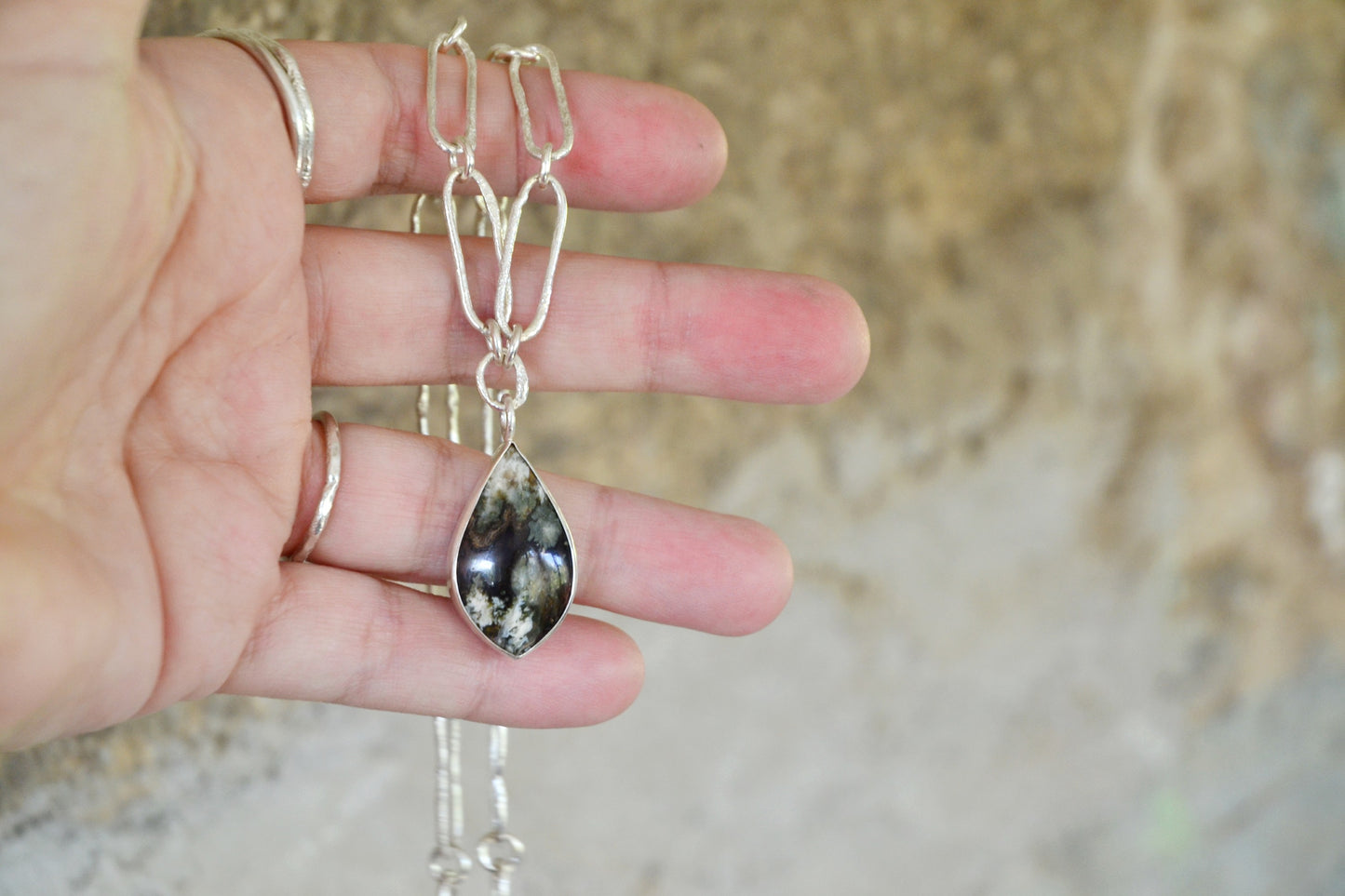 Linda Marie Plume Agate Necklace