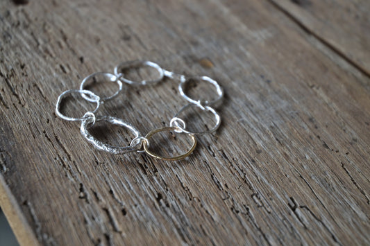 Molten Ring Bracelet - Silver & Gold