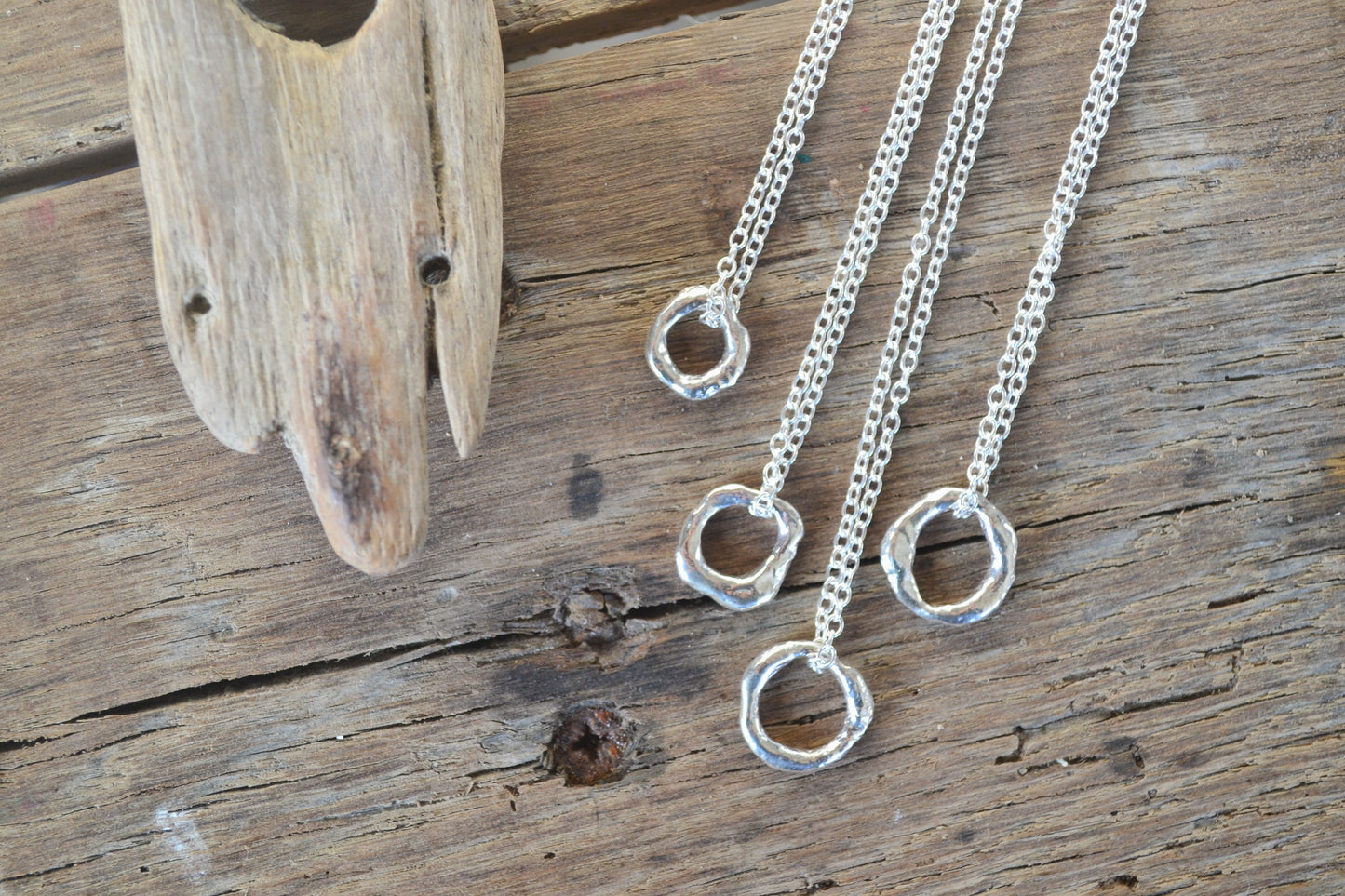 Molten Silver Ring Necklace