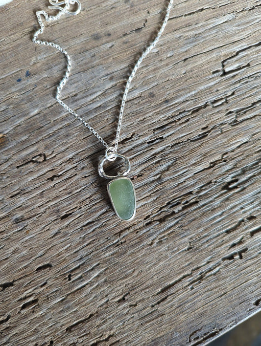 Sage Sea Glass Necklace