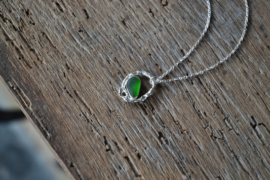 Green Sea Glass Molten Necklace