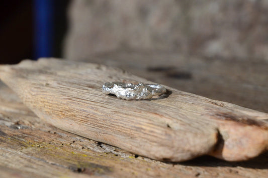 Molten Silver Ring - Size Q