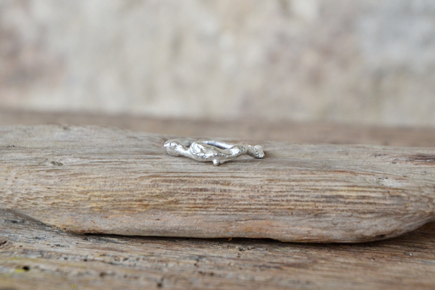 Molten Silver Ring - Size R
