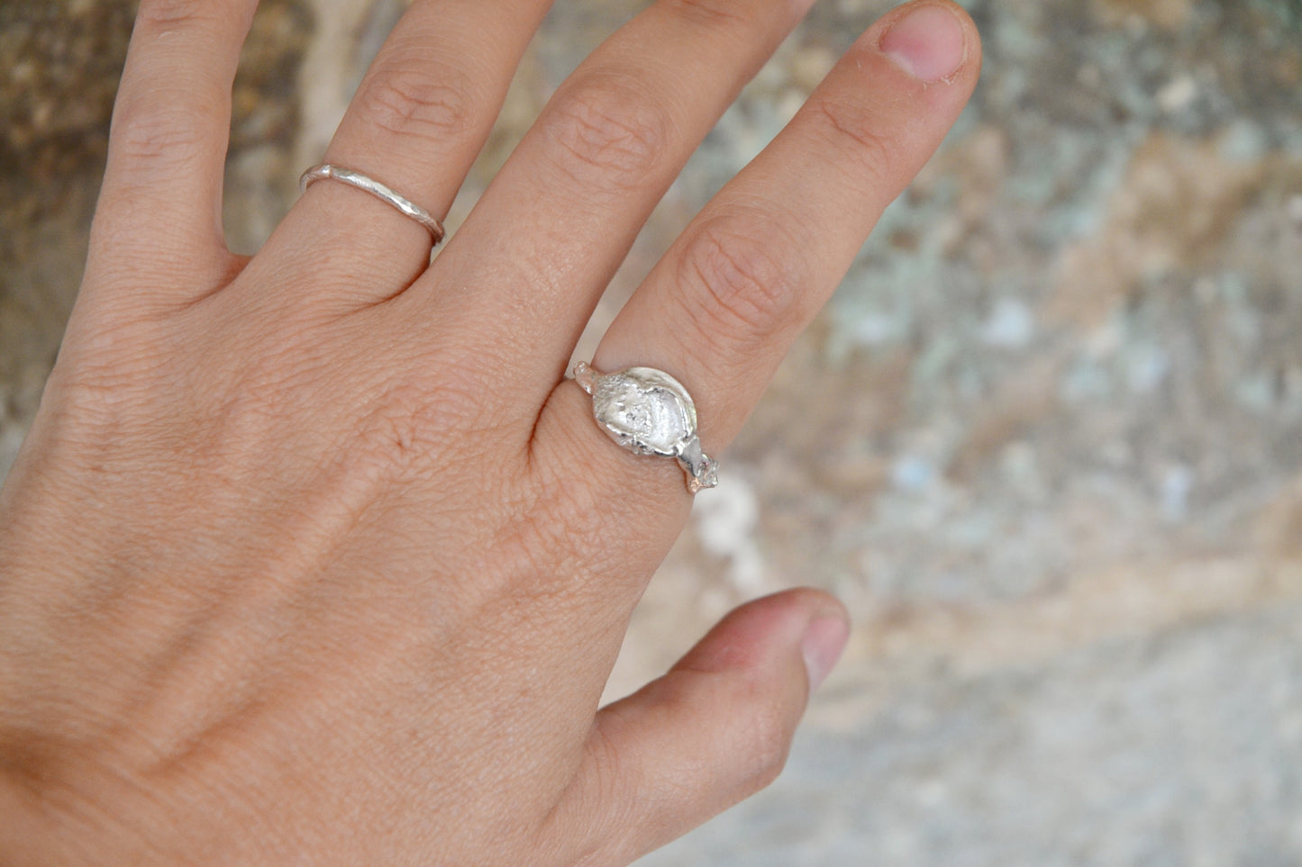 Molten Silver Ring - Size S